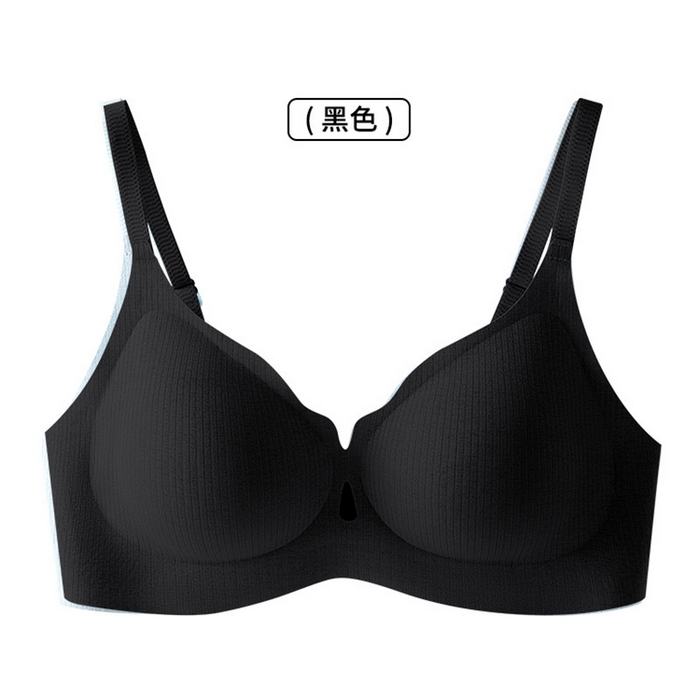 91家纺网 家纺一手货源 找家纺 良品汇馆 2025新款日式无印暗纹锦氨文胸良品无痕凉感内衣透气无钢圈固定杯女生胸罩 黑色