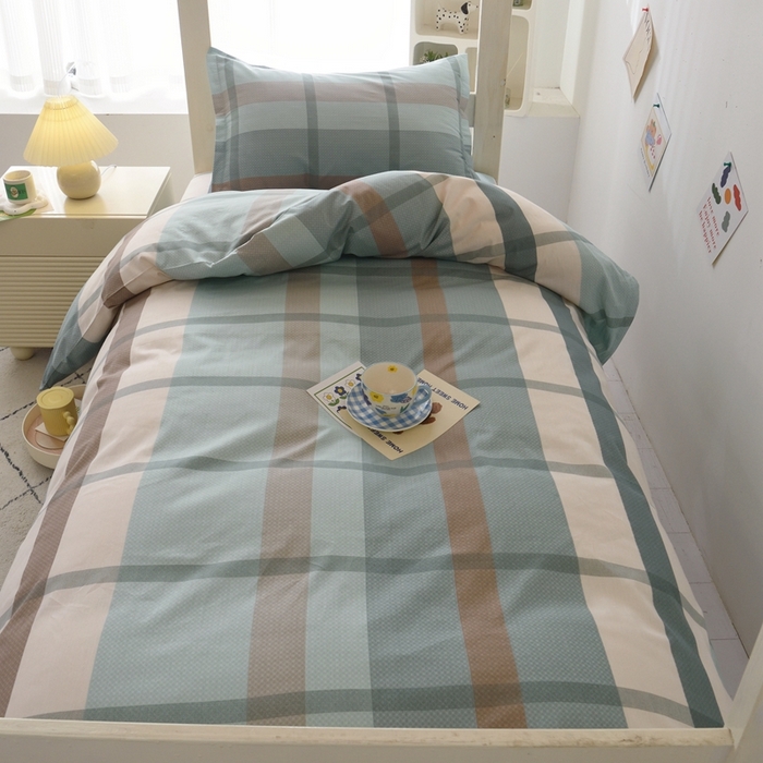 91家纺网 家纺一手货源 找家纺 （总）茗婷家纺 2025款13372纯棉全棉宿舍上下铺学生三件套六件套