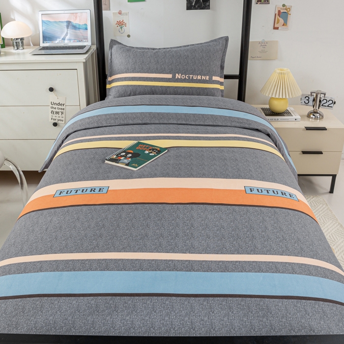 91家纺网 家纺一手货源 找家纺 上学郎家居 2025新款学生宿舍130克加厚磨毛三件套 布莱特