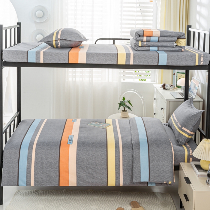 91家纺网 家纺一手货源 找家纺 上学郎家居 2025新款学生宿舍130克加厚磨毛三件套 布莱特