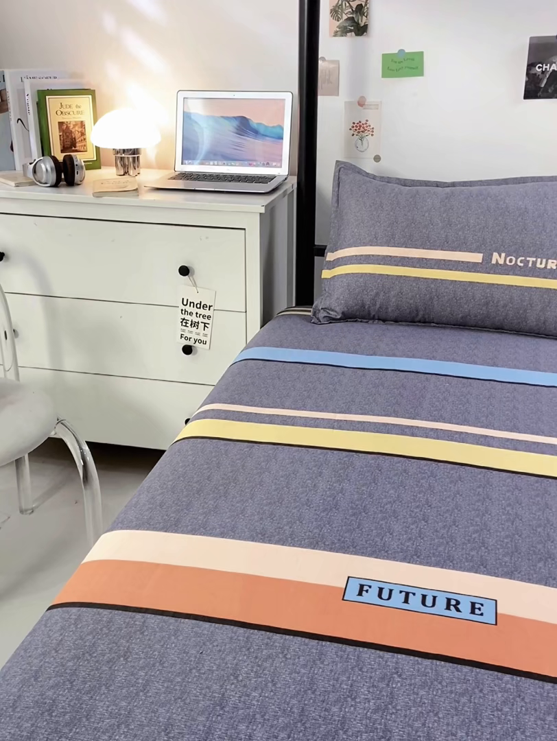 91家纺网 家纺一手货源 找家纺 上学郎家居 2025新款学生宿舍130克加厚磨毛三件套 布莱特