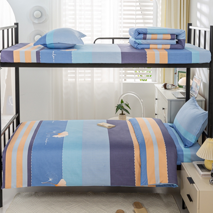 91家纺网 家纺一手货源 找家纺 上学郎家居 2025新款学生宿舍130克加厚磨毛三件套 枫叶情