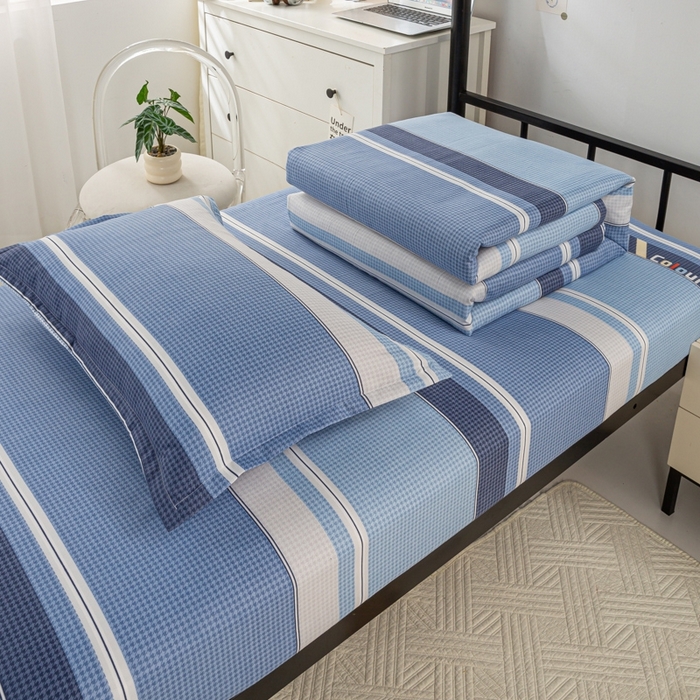 91家纺网 家纺一手货源 找家纺 上学郎家居 2025新款学生宿舍130克加厚磨毛三件套 卡乐瑞