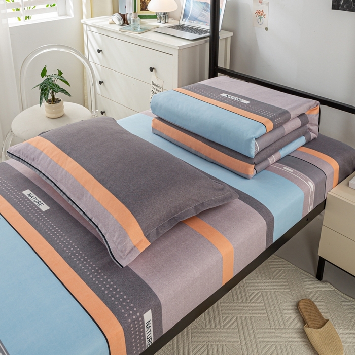 91家纺网 家纺一手货源 找家纺 上学郎家居 2025新款学生宿舍130克加厚磨毛三件套 律沙