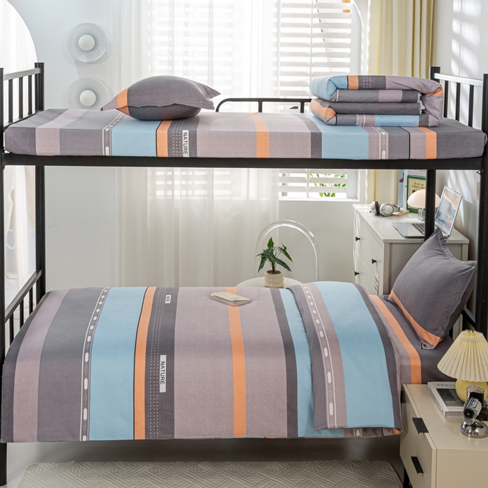 91家纺网 家纺一手货源 找家纺 上学郎家居 2025新款学生宿舍130克加厚磨毛三件套 律沙