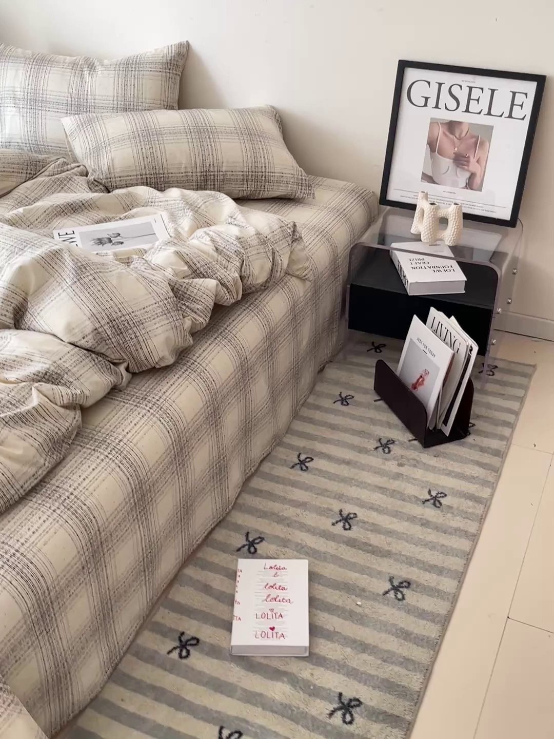 91家纺网 家纺一手货源 找家纺 耀悦家纺 2025新款简约无印风条纹格子纯棉四件套被套床单枕套床笠宿舍学生套件 自由派