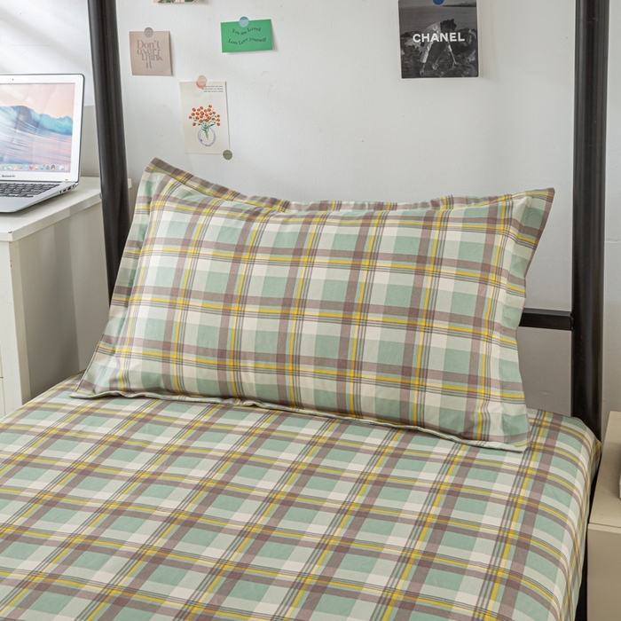 91家纺网 家纺一手货源 找家纺 上学郎家居 2025新款学生宿舍130克加厚磨毛三件套 莫妮卡绿