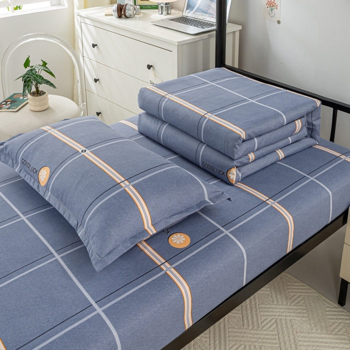 91家纺网 家纺一手货源 找家纺 上学郎家居 2025新款学生宿舍130克加厚磨毛三件套 苏格