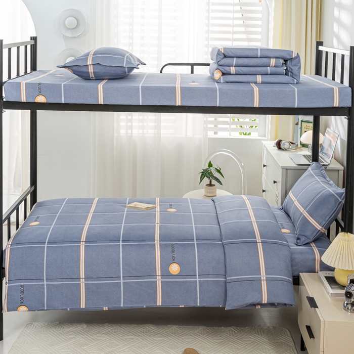 91家纺网 家纺一手货源 找家纺 上学郎家居 2025新款学生宿舍130克加厚磨毛三件套 苏格