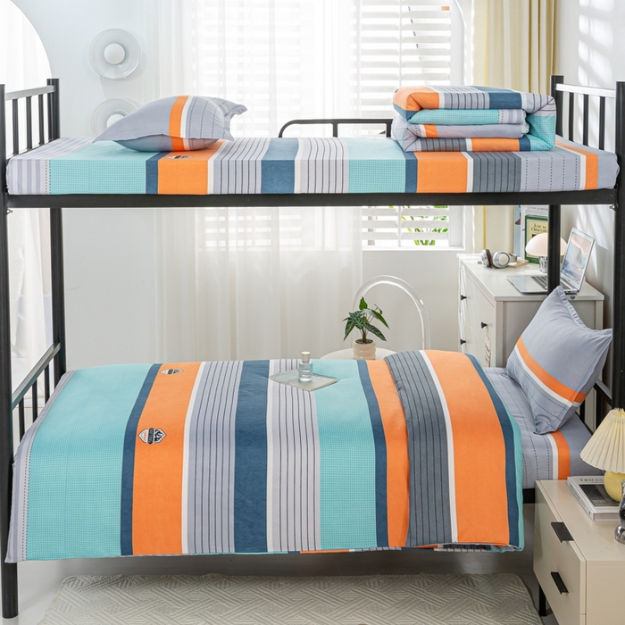 91家纺网 家纺一手货源 找家纺 上学郎家居 2025新款学生宿舍130克加厚磨毛三件套 以利沙