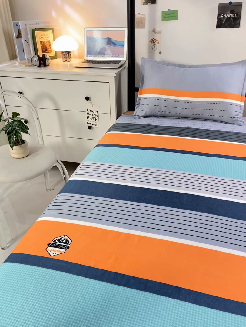 91家纺网 家纺一手货源 找家纺 上学郎家居 2025新款学生宿舍130克加厚磨毛三件套 以利沙
