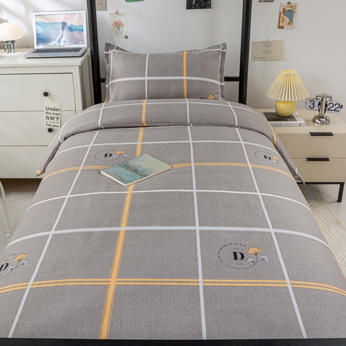 91家纺网 家纺一手货源 找家纺 上学郎家居 2025新款学生宿舍130克加厚磨毛三件套 优佳格-咖