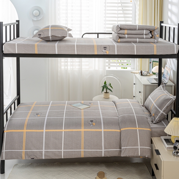 91家纺网 家纺一手货源 找家纺 上学郎家居 2025新款学生宿舍130克加厚磨毛三件套 优佳格-咖