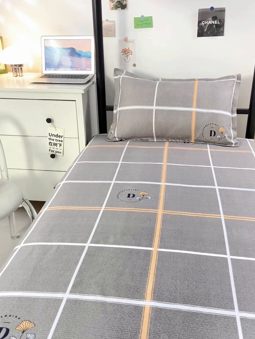 91家纺网 家纺一手货源 找家纺 上学郎家居 2025新款学生宿舍130克加厚磨毛三件套 优佳格-咖
