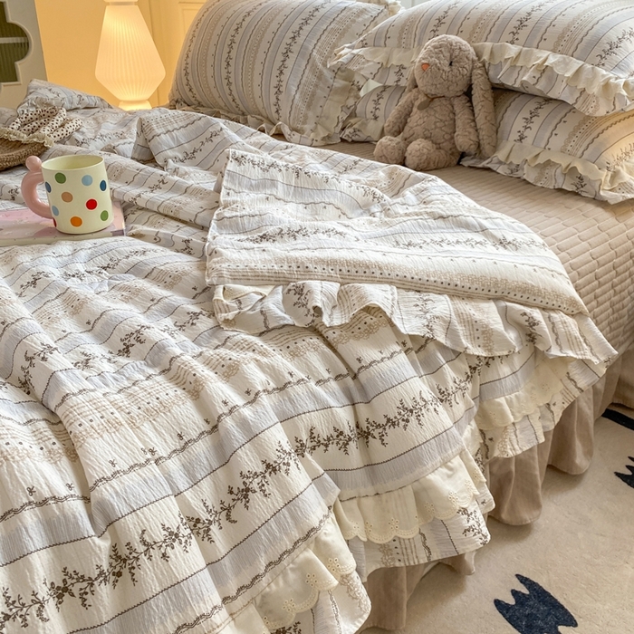 91家纺网 家纺一手货源 找家纺 富之航家纺 2025直播爆款公主风床盖夏被四件套 小城故事