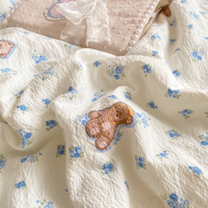 91家纺网 家纺一手货源 找家纺 富之航家纺 2025直播爆款公主风床盖夏被四件套 小兰花