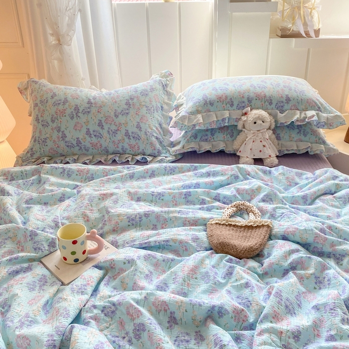 91家纺网 家纺一手货源 找家纺 富之航家纺 2025直播爆款公主风床盖夏被四件套 云水瑶
