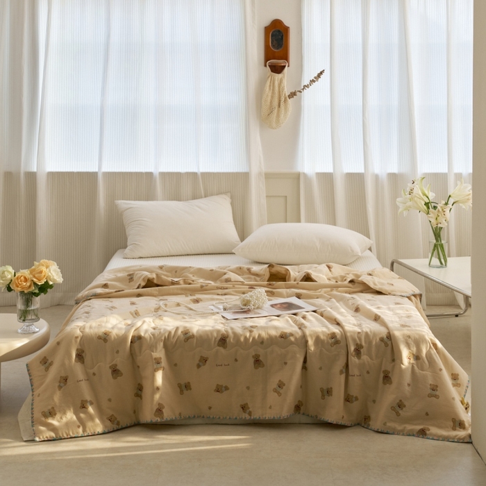 91家纺网 家纺一手货源 找家纺 （总）洋铭区（原狠狠爱） 2025新款贝壳彩边双层纱夏被被子被芯