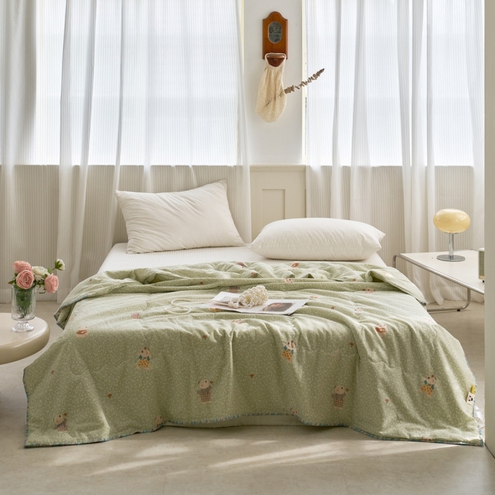 91家纺网 家纺一手货源 找家纺 （总）洋铭区（原狠狠爱） 2025新款贝壳彩边双层纱夏被被子被芯