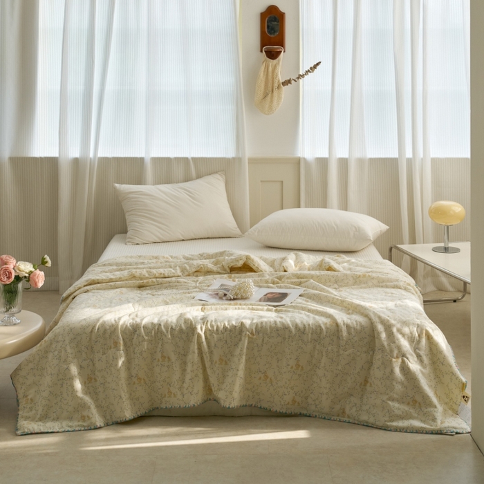 91家纺网 家纺一手货源 找家纺 （总）洋铭区（原狠狠爱） 2025新款贝壳彩边双层纱夏被被子被芯