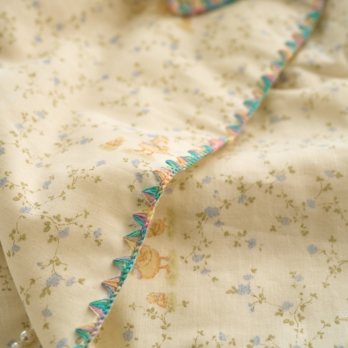 91家纺网 家纺一手货源 找家纺 洋铭区（原狠狠爱） 2025新款贝壳彩边双层纱夏被被子被芯 兰花鸭鸭