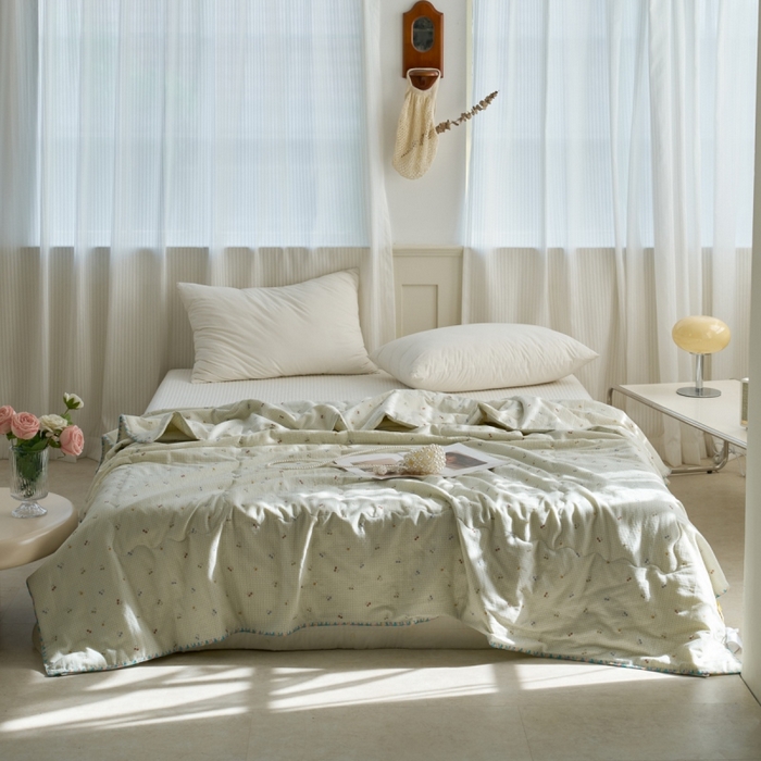 洋铭区（原狠狠爱） 2025新款贝壳彩边双层纱夏被被子被芯 樱桃格子