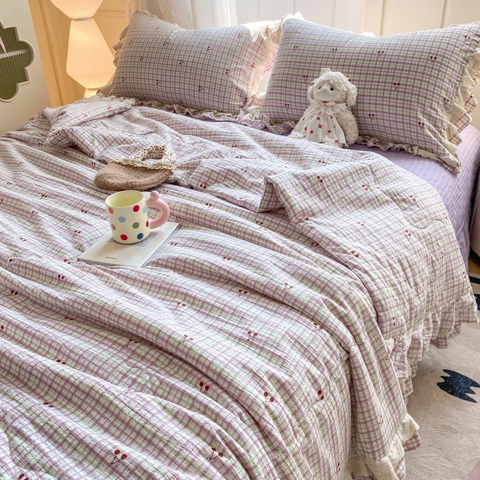 91家纺网 家纺一手货源 找家纺 （总）富之航家纺 2025直播爆款公主风床盖夏被四件套