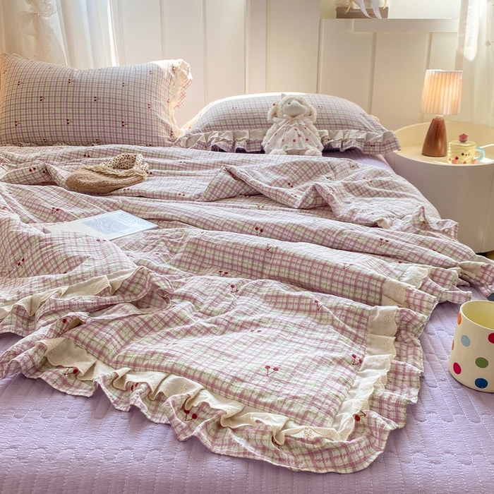 91家纺网 家纺一手货源 找家纺 （总）富之航家纺 2025直播爆款公主风床盖夏被四件套