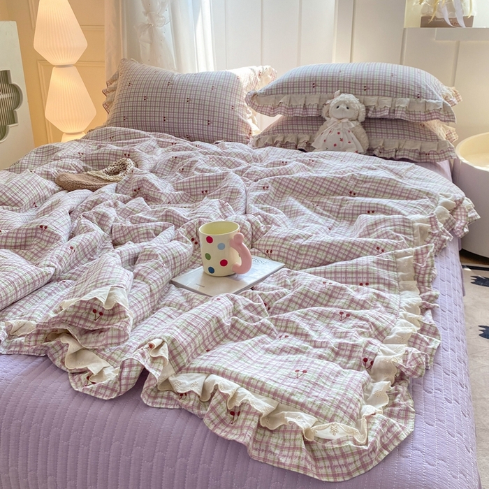 91家纺网 家纺一手货源 找家纺 （总）富之航家纺 2025直播爆款公主风床盖夏被四件套