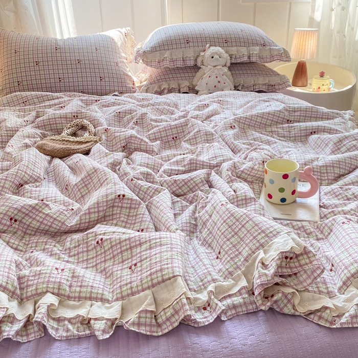 91家纺网 家纺一手货源 找家纺 （总）富之航家纺 2025直播爆款公主风床盖夏被四件套