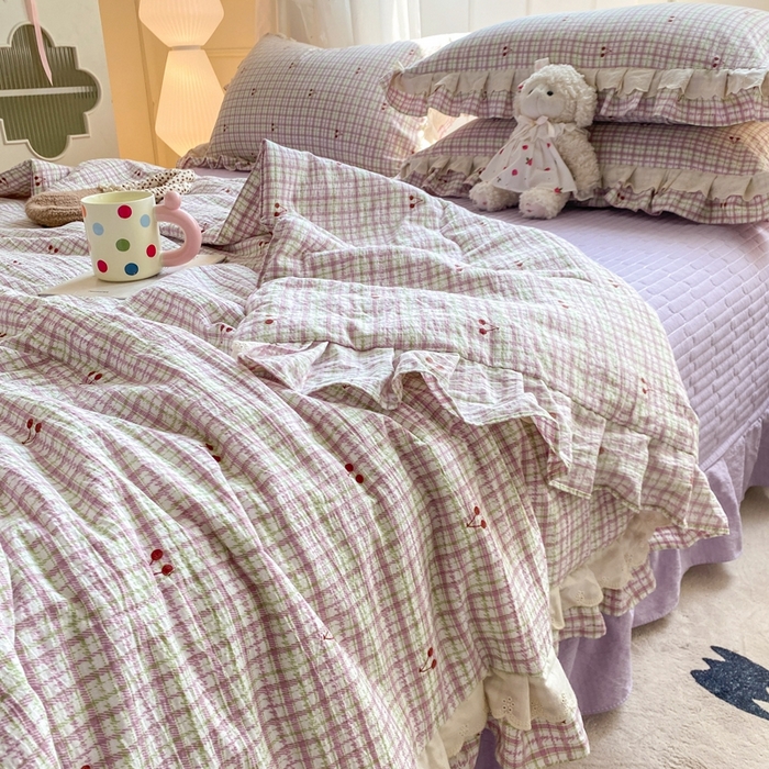 91家纺网 家纺一手货源 找家纺 （总）富之航家纺 2025直播爆款公主风床盖夏被四件套