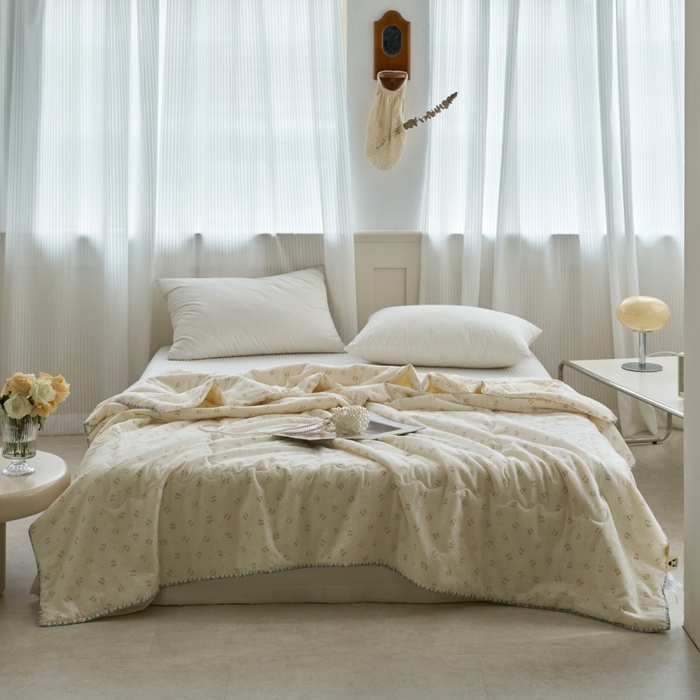 91家纺网 家纺一手货源 找家纺 （总）洋铭区（原狠狠爱） 2025新款贝壳彩边双层纱夏被被子被芯