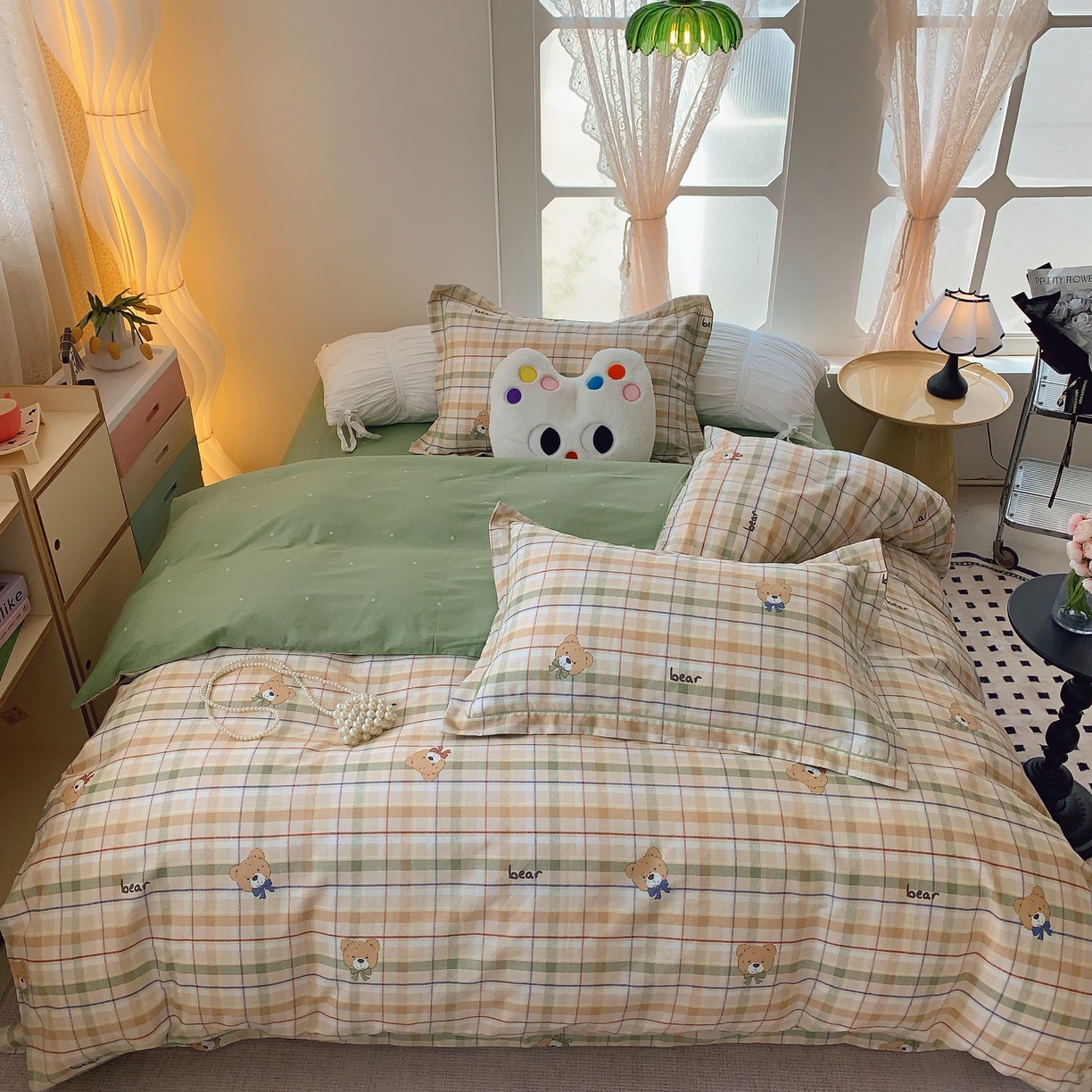 莱豫家纺 2025新款亲肤舒适小清新印花全棉纯棉四件套-第二批 艾格小熊