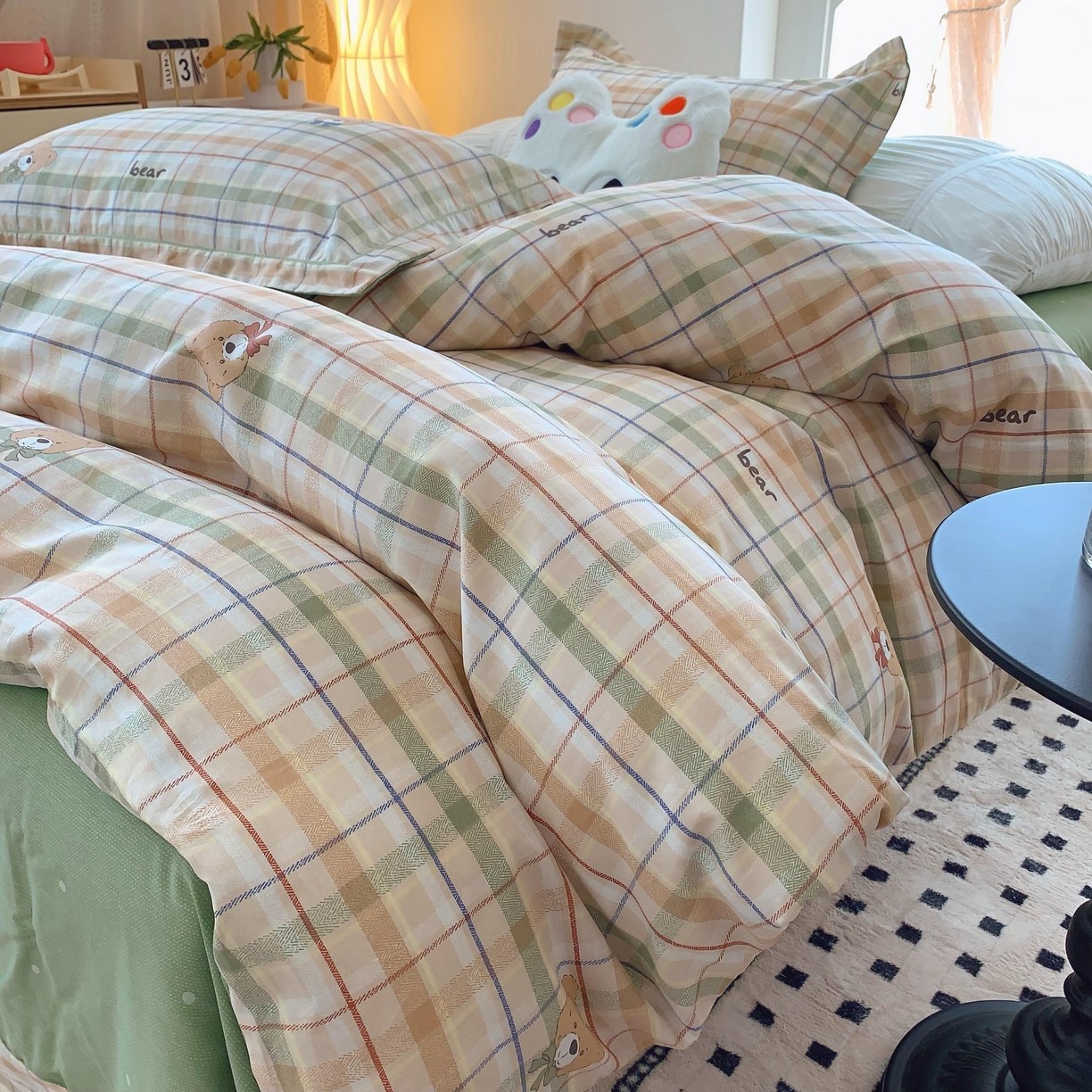 91家纺网 家纺一手货源 找家纺 莱豫家纺 2025新款亲肤舒适小清新印花全棉纯棉四件套-第二批 艾格小熊