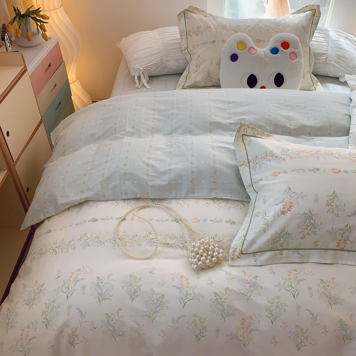 91家纺网 家纺一手货源 找家纺 莱豫家纺 2025新款亲肤舒适小清新印花全棉纯棉四件套-第二批 芳草恋