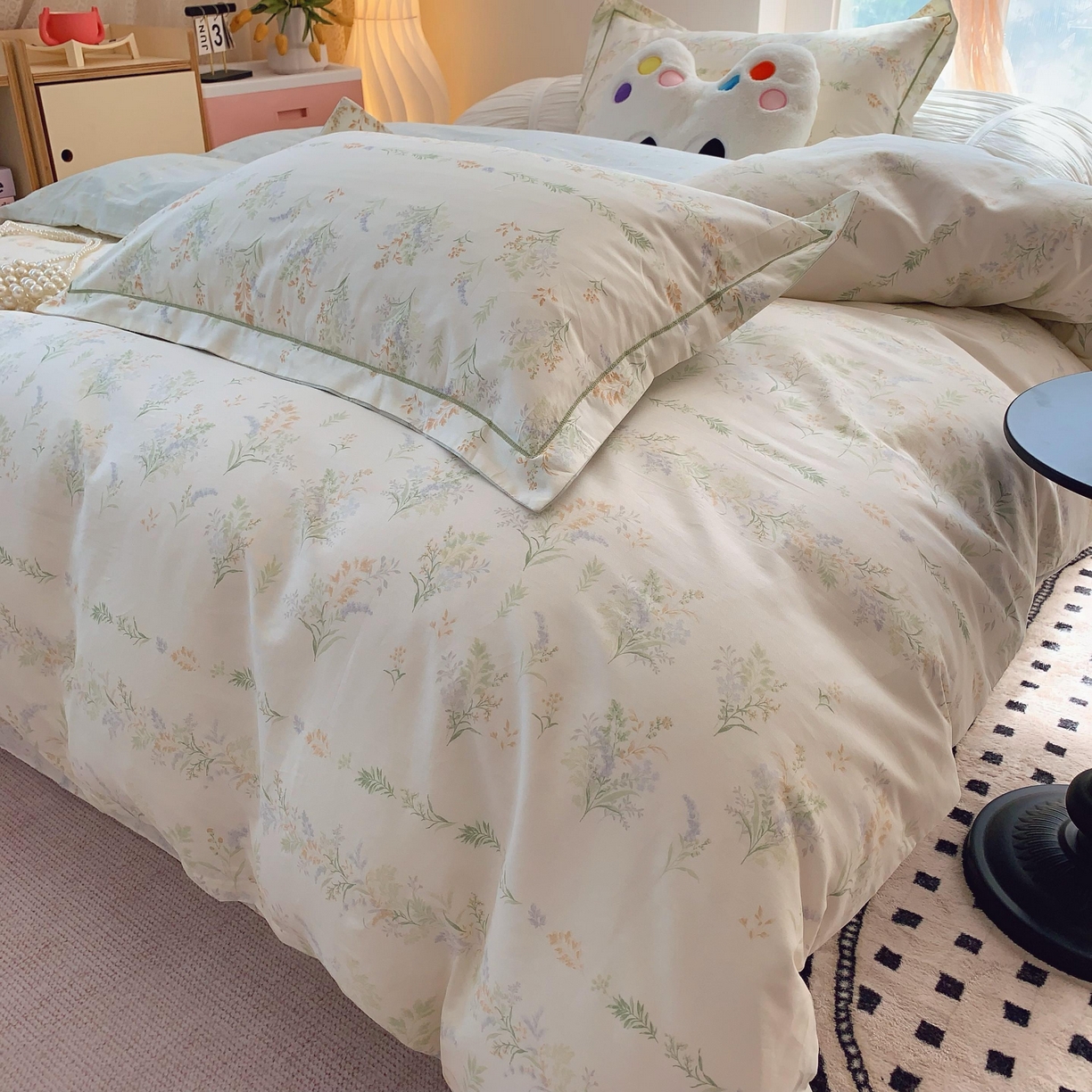 91家纺网 家纺一手货源 找家纺 莱豫家纺 2025新款亲肤舒适小清新印花全棉纯棉四件套-第二批 芳草恋