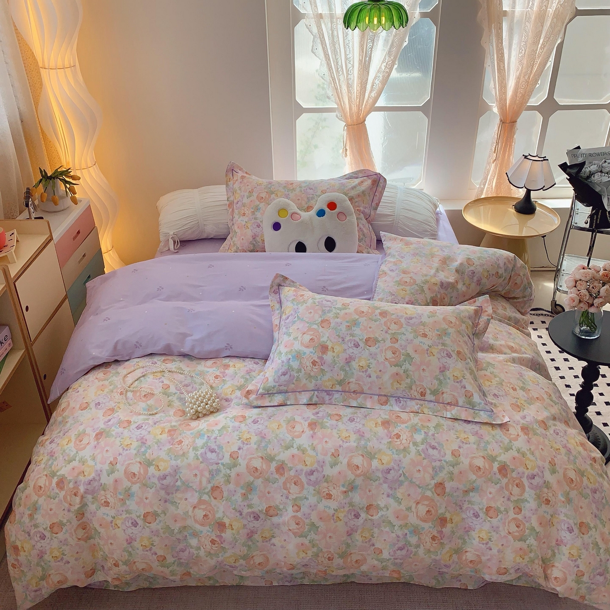 莱豫家纺 2025新款亲肤舒适小清新印花全棉纯棉四件套-第二批 花月岛