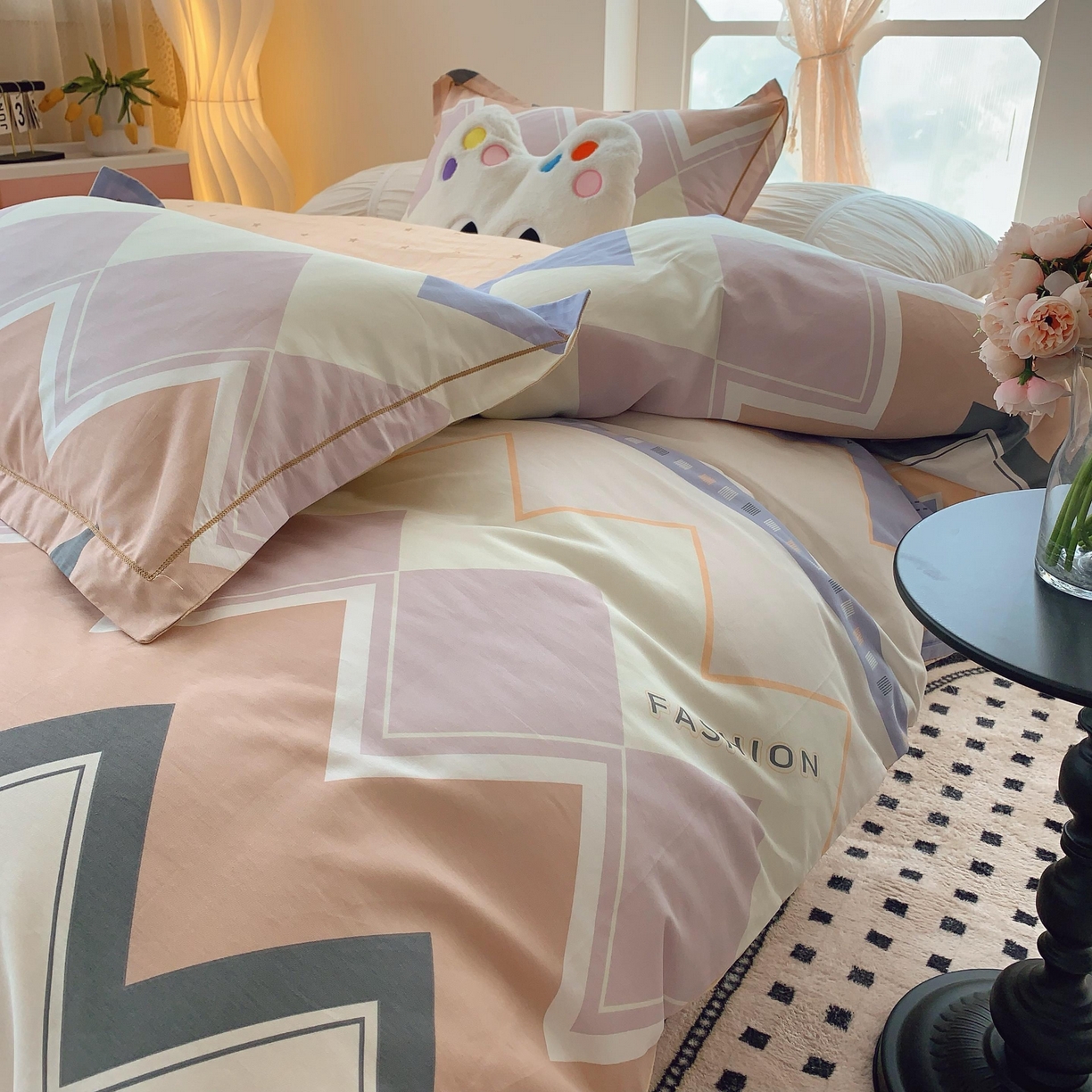 91家纺网 家纺一手货源 找家纺 莱豫家纺 2025新款亲肤舒适小清新印花全棉纯棉四件套-第二批 悸动波纹