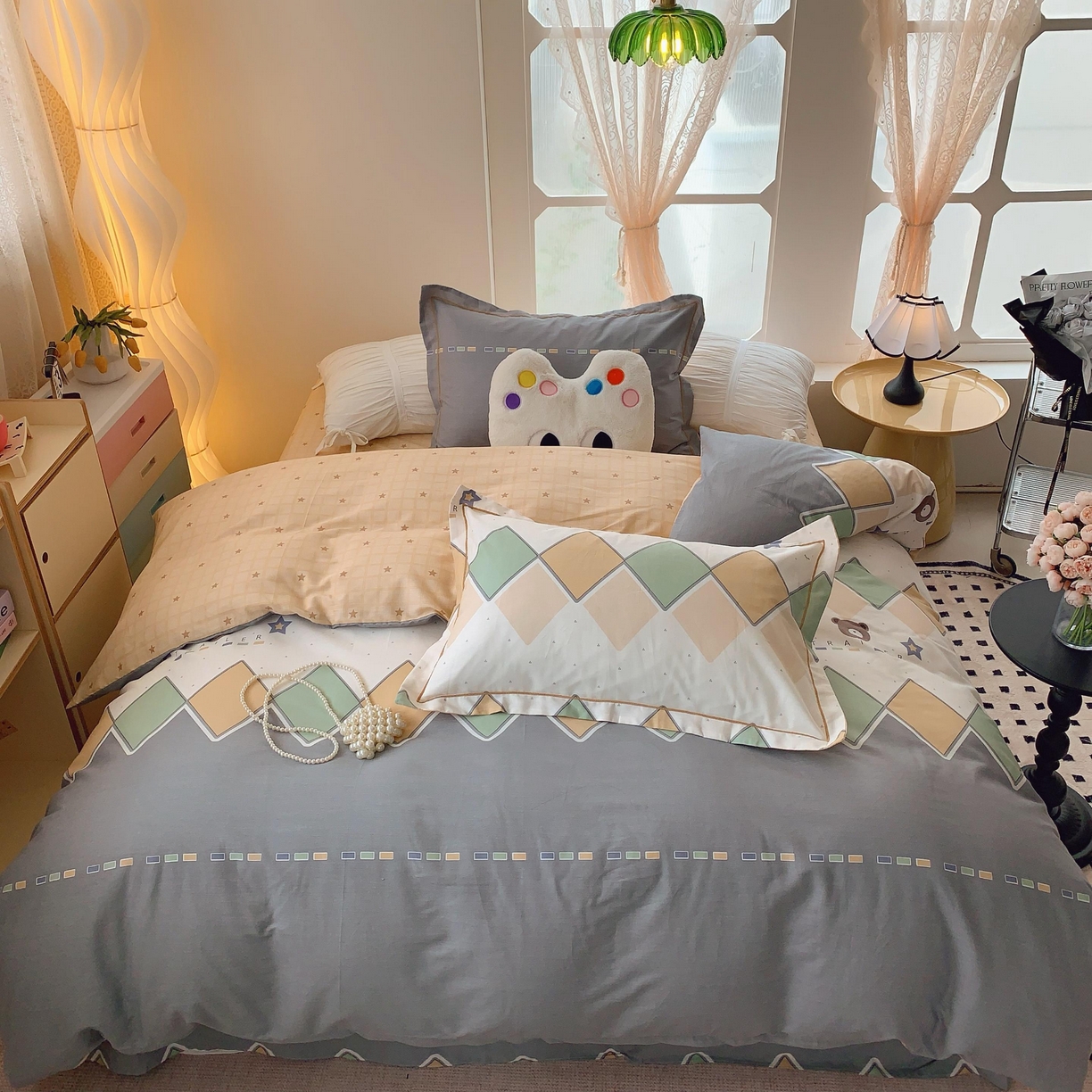 莱豫家纺 2025新款亲肤舒适小清新印花全棉纯棉四件套-第二批 莱恩小熊