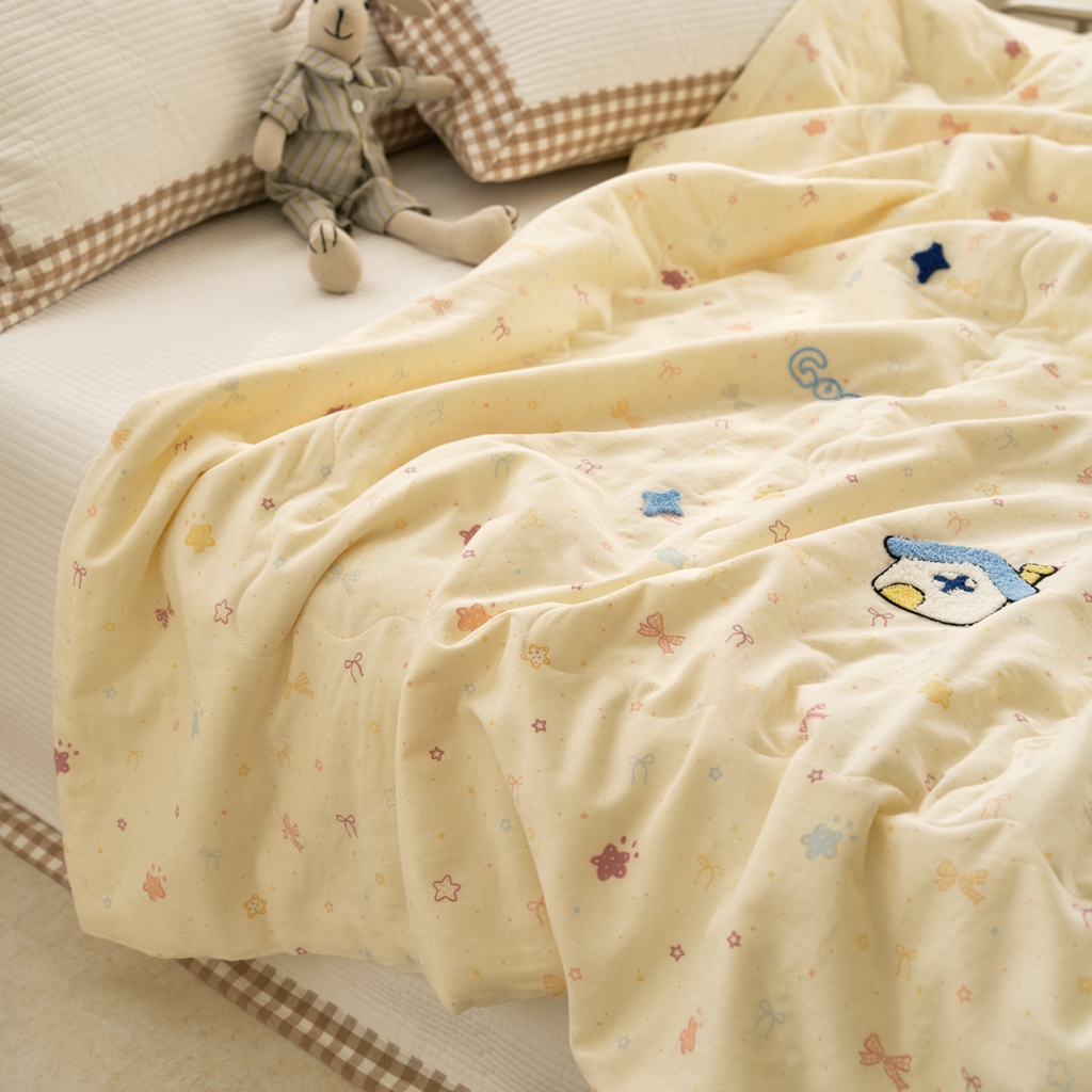 91家纺网 家纺一手货源 找家纺 （总）洋铭区（原狠狠爱） 2025新款双层纱毛巾绣夏被夏凉被空调被