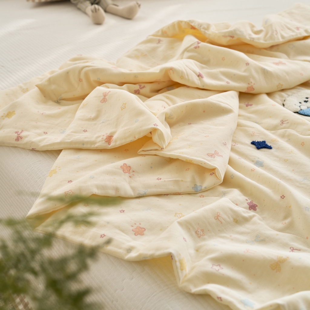 91家纺网 家纺一手货源 找家纺 （总）洋铭区（原狠狠爱） 2025新款双层纱毛巾绣夏被夏凉被空调被