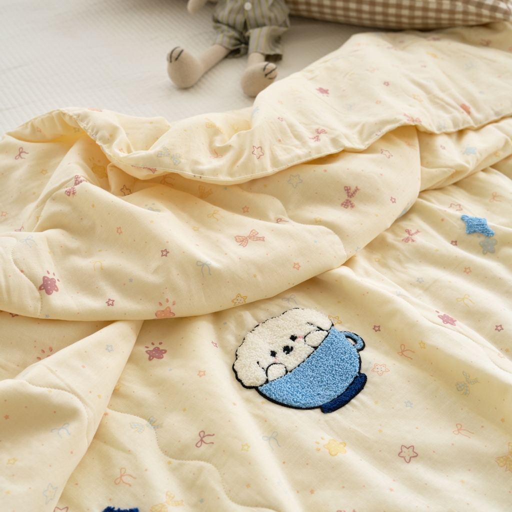 91家纺网 家纺一手货源 找家纺 （总）洋铭区（原狠狠爱） 2025新款双层纱毛巾绣夏被夏凉被空调被