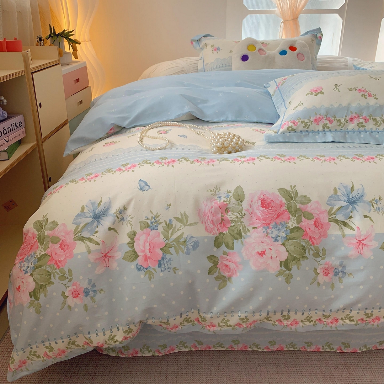 91家纺网 家纺一手货源 找家纺 莱豫家纺 2025新款亲肤舒适小清新印花全棉纯棉四件套-第二批 澜庭花漾