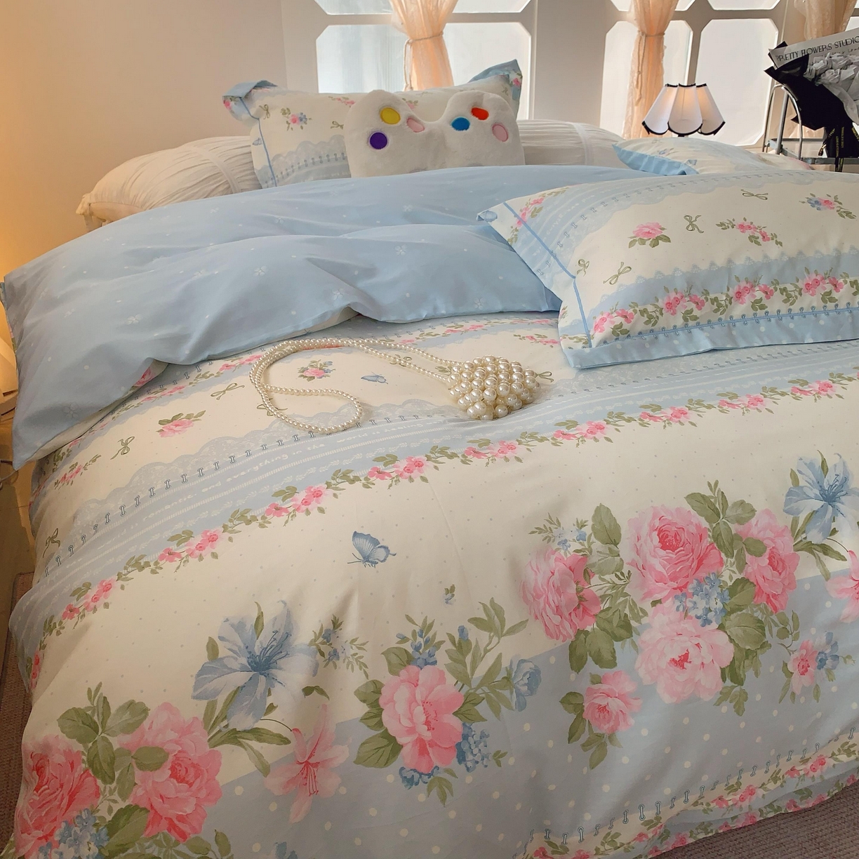 91家纺网 家纺一手货源 找家纺 莱豫家纺 2025新款亲肤舒适小清新印花全棉纯棉四件套-第二批 澜庭花漾