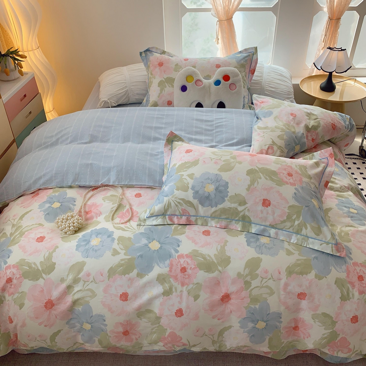 91家纺网 家纺一手货源 找家纺 莱豫家纺 2025新款亲肤舒适小清新印花全棉纯棉四件套-第二批 魅影