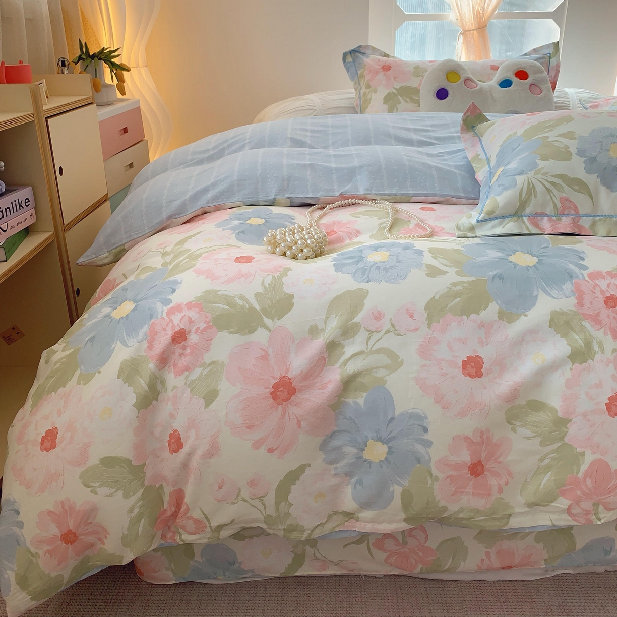 91家纺网 家纺一手货源 找家纺 莱豫家纺 2025新款亲肤舒适小清新印花全棉纯棉四件套-第二批 魅影