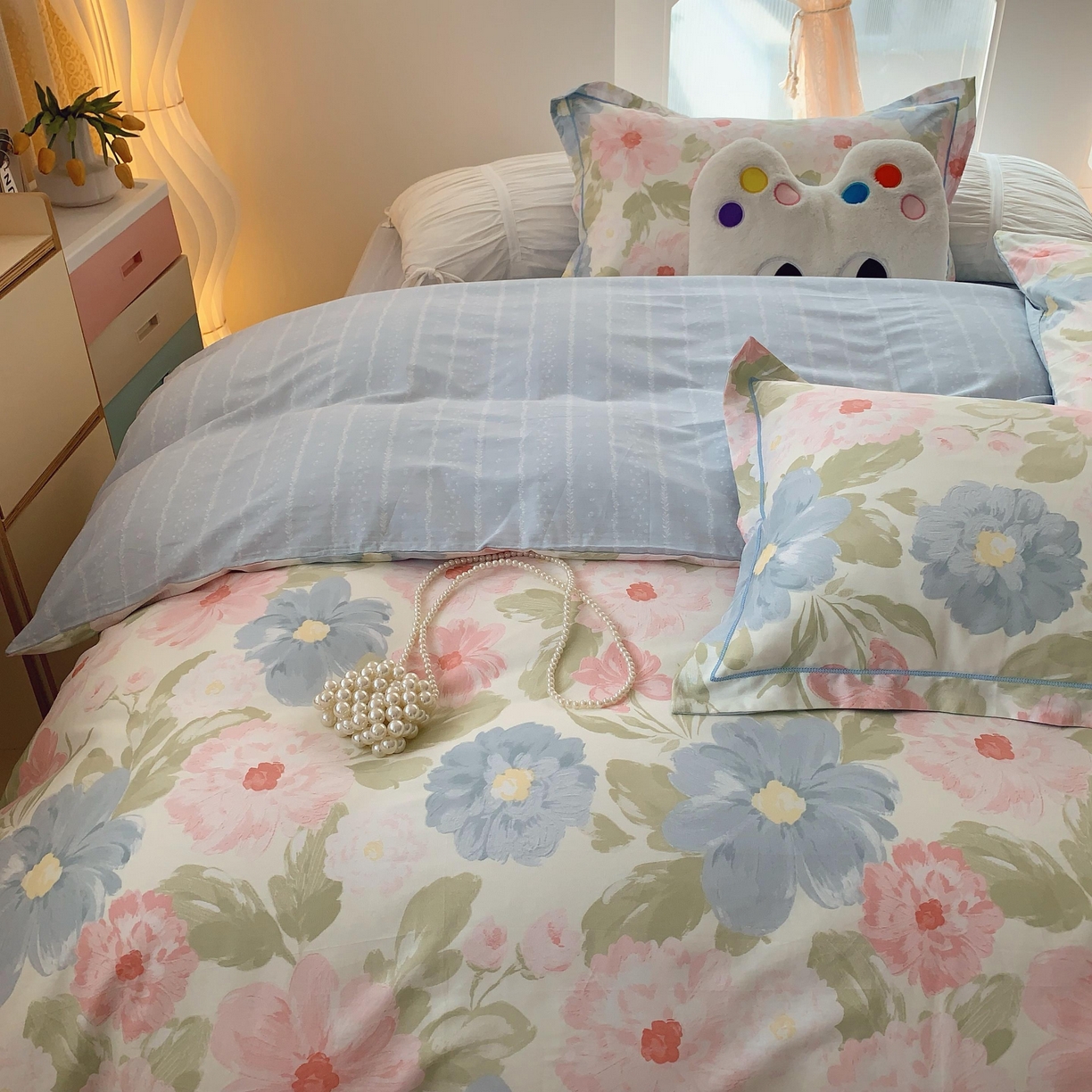 91家纺网 家纺一手货源 找家纺 莱豫家纺 2025新款亲肤舒适小清新印花全棉纯棉四件套-第二批 魅影