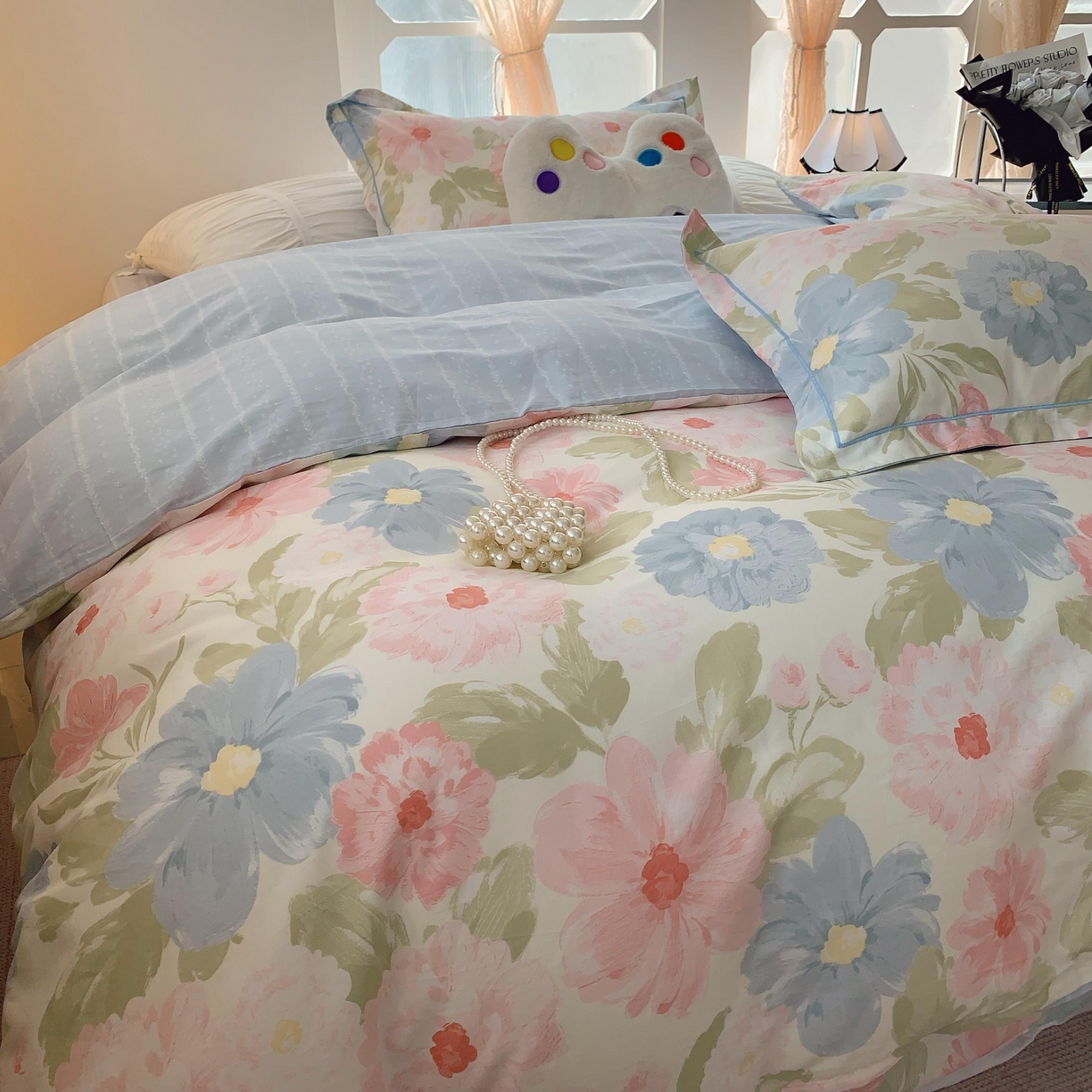 91家纺网 家纺一手货源 找家纺 莱豫家纺 2025新款亲肤舒适小清新印花全棉纯棉四件套-第二批 魅影