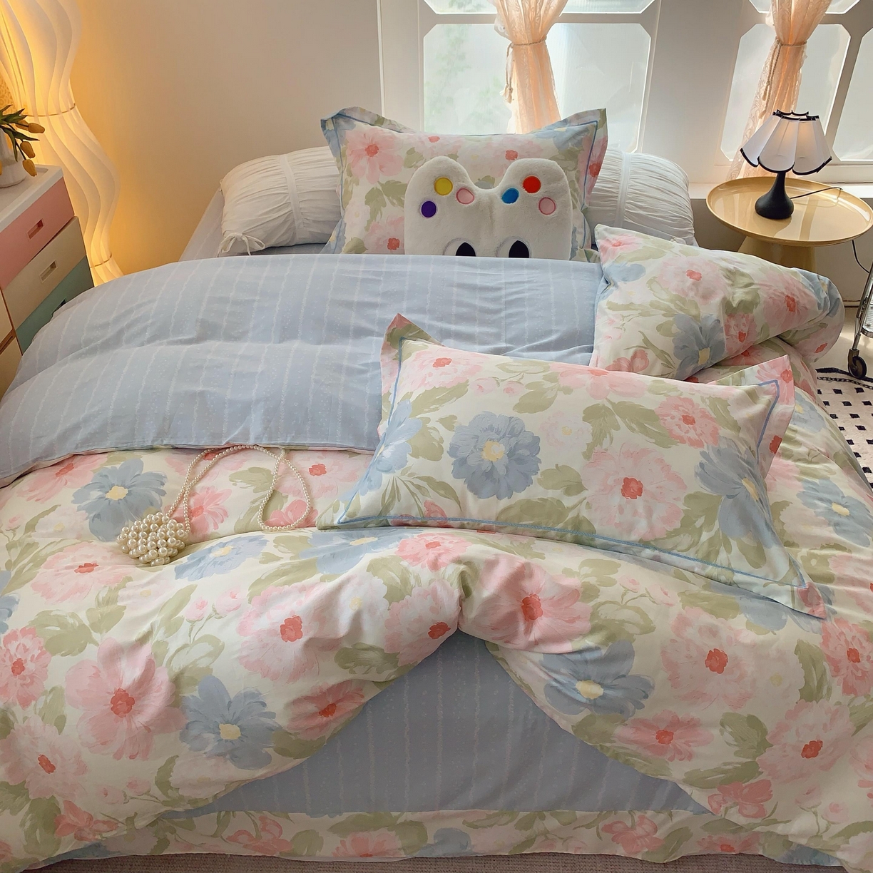 91家纺网 家纺一手货源 找家纺 莱豫家纺 2025新款亲肤舒适小清新印花全棉纯棉四件套-第二批 魅影