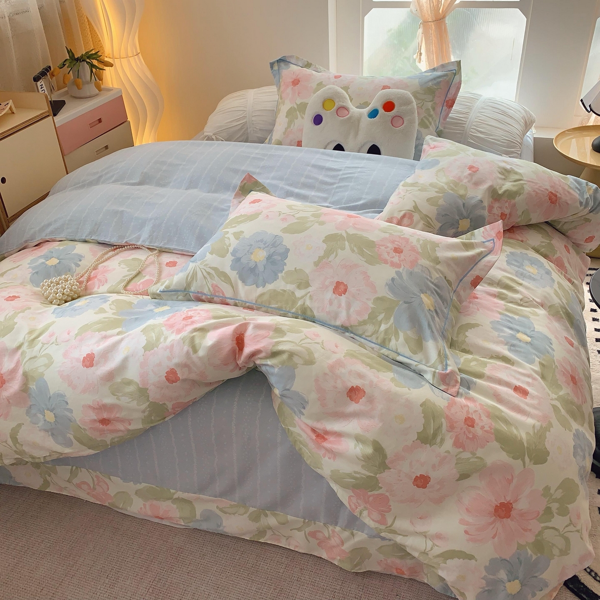 91家纺网 家纺一手货源 找家纺 莱豫家纺 2025新款亲肤舒适小清新印花全棉纯棉四件套-第二批 魅影